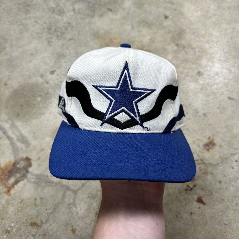 VTG 90s Apex One NFL Dallas Cowboys Black Waves SnapBack